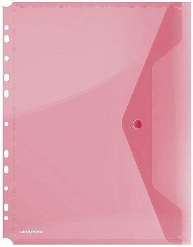 A4 Multipunch Button Folder Transperent Red
