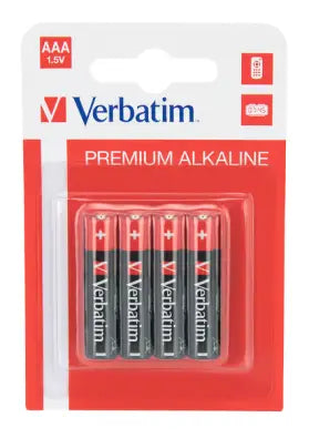 Verbatim Alkaline AAA Batteries pkt x 4pcs