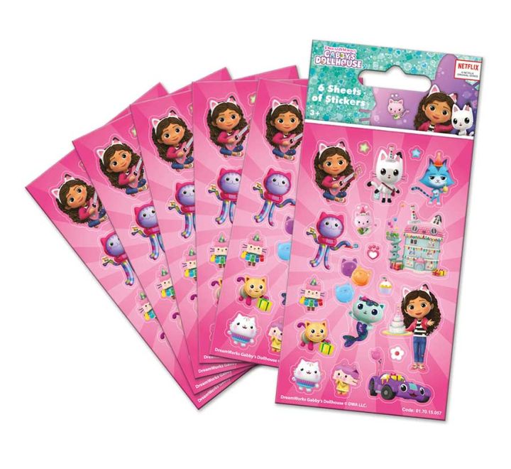 Gabby S Dollhouse Stickers X Six Sheets