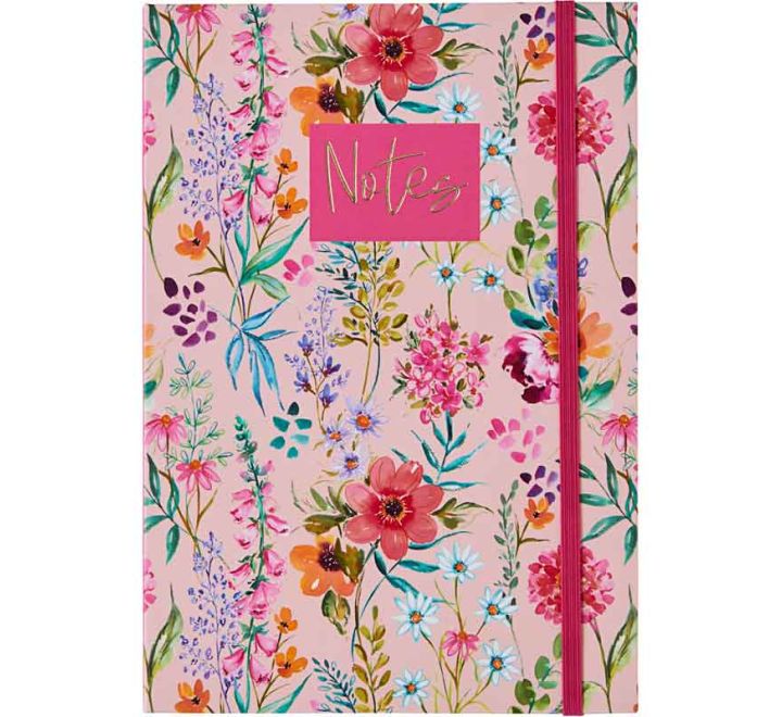 Flower Design Lined A5 Notebook