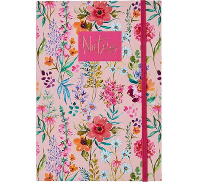 Flower Design Lined A5 Notebook