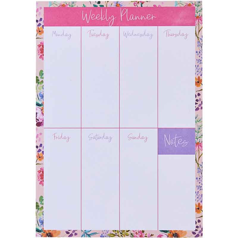 Weekly Planner Magnetic - Flowers Design