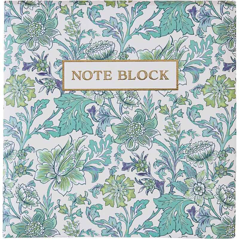 Noteblock With Pen - Designed Flowers