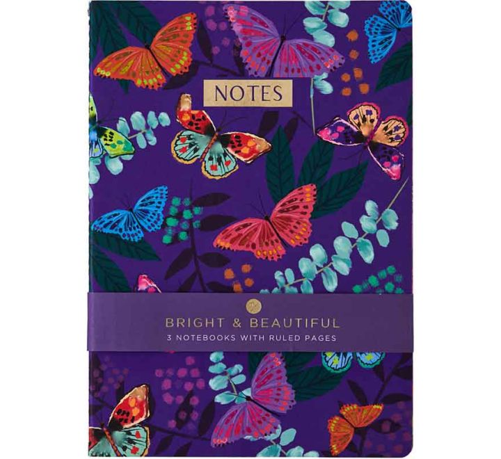 Bright & Beautiful Set Of 3 A5 Notebooks