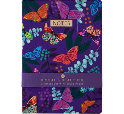 Bright & Beautiful Set Of 3 A5 Notebooks