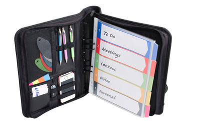 Briefcase With Strap And 4 Ring Binder Black