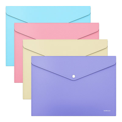 A4 Button Folder Pastel Colours