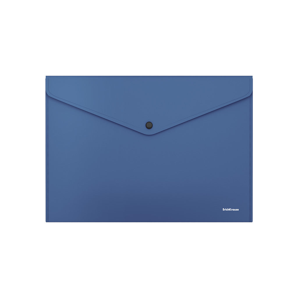Button A4 Plastic Envelope Blue