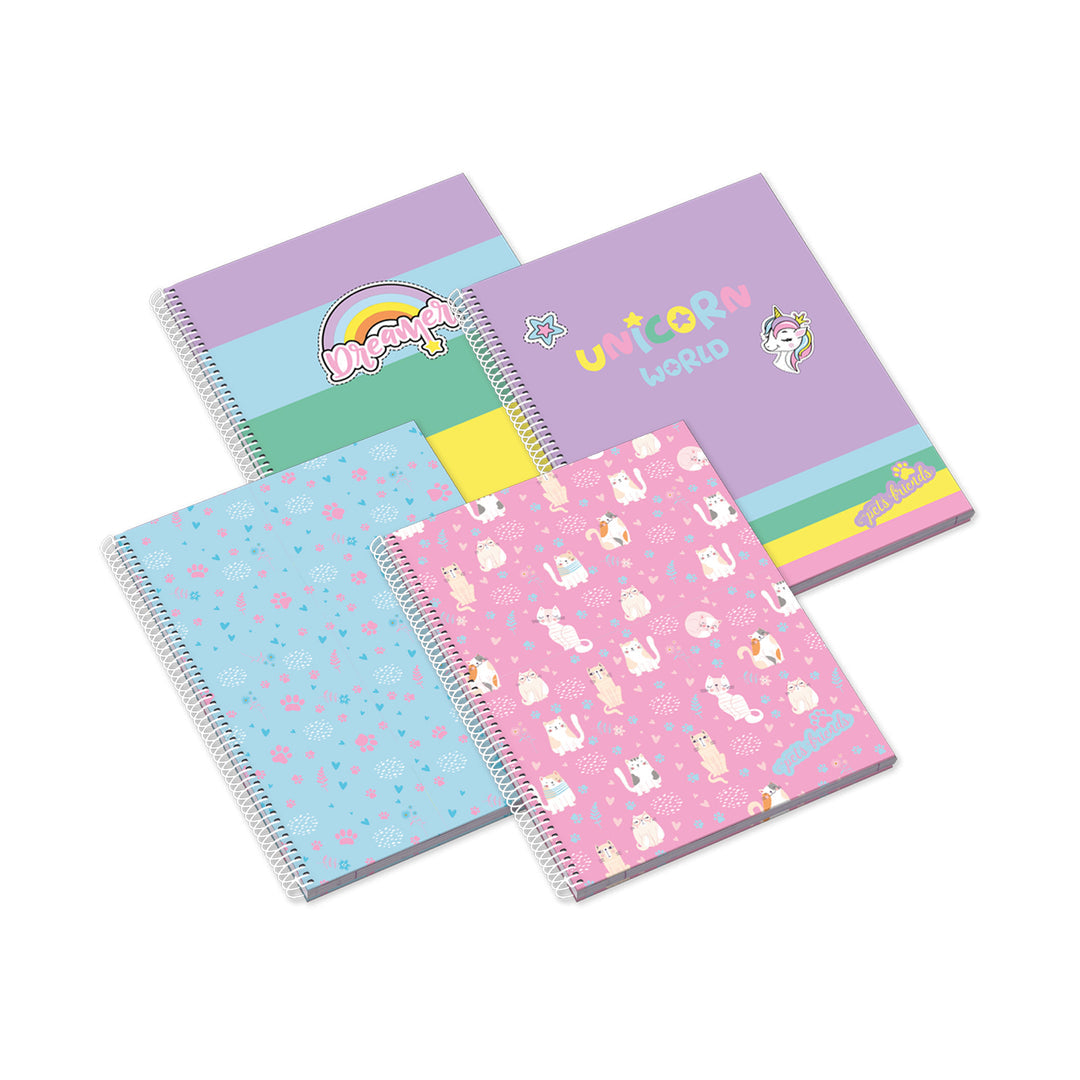 Spiral A5 notebook pets friends