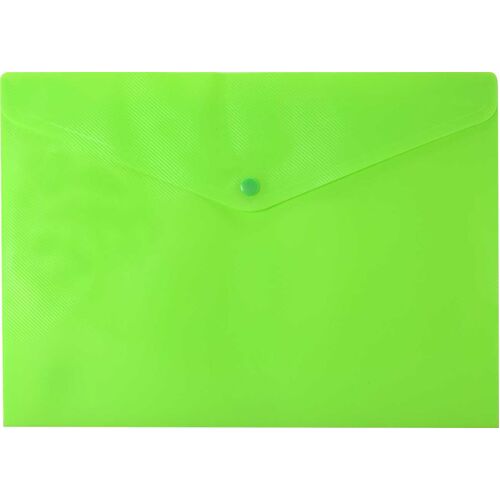 Button A4 Plastic Folder Green