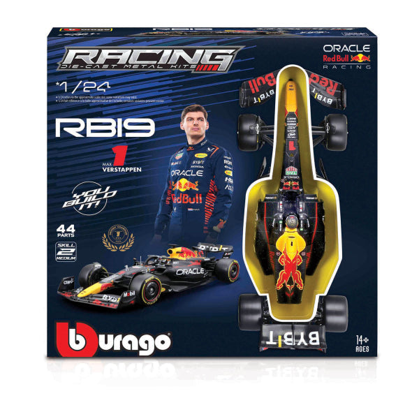 Bburago F1 KIT Red Bull RB19 Max Verstappen 1-24 Model Car with Helmet