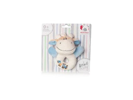 Cow 12Cm Rattle Blue