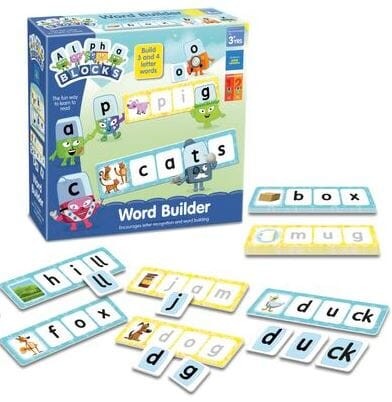 Word Builder Learning Game - Match Letter and Picture Cards to Help Master Word Building - Perfect for Interactive Learning & Child Development