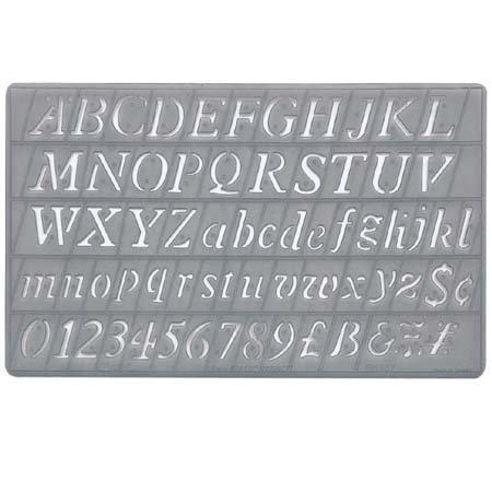 LETTERING STENCIL ITALIC 20MM