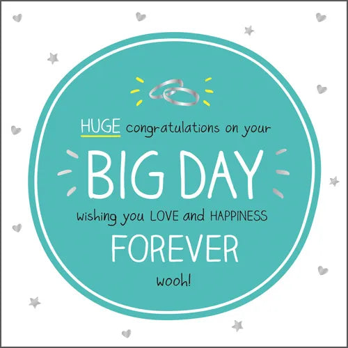 HUGE congratulations on your BIG DAY wishing you LOVE and HAPPINESS FOREVER wooh!