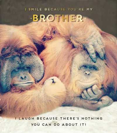 I SMILE BECAUSE YOU'RE MY BROTHER. I LAUGH BECAUSE THERE'S NOTHING YOU CAN DO ABOUT IT!