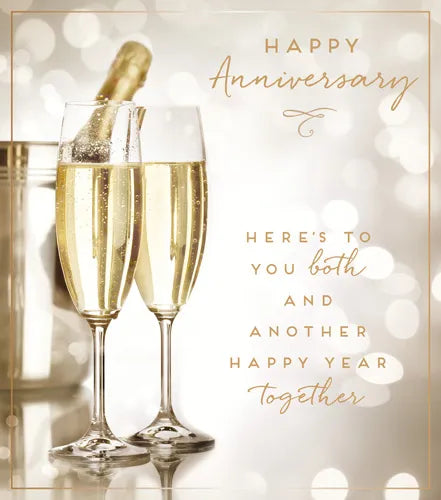 Happy Anniversary Champagne Here's To You Both