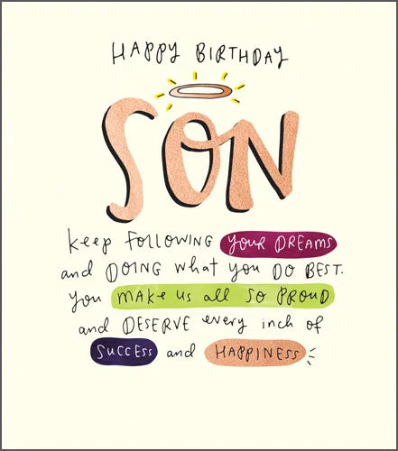 Happy Birthday Son Greeting Card