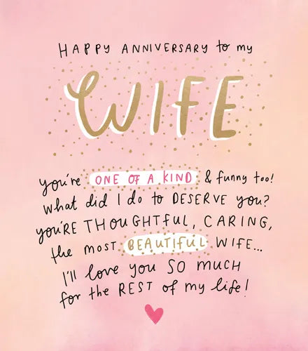 Happy Anniversary to my Wife Card