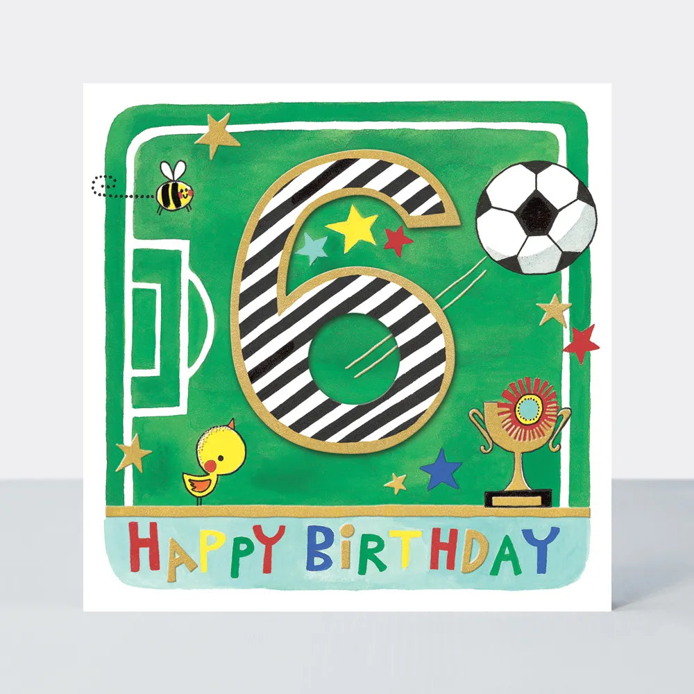 Happy Birthday - 6th Birthday Soccer Card
