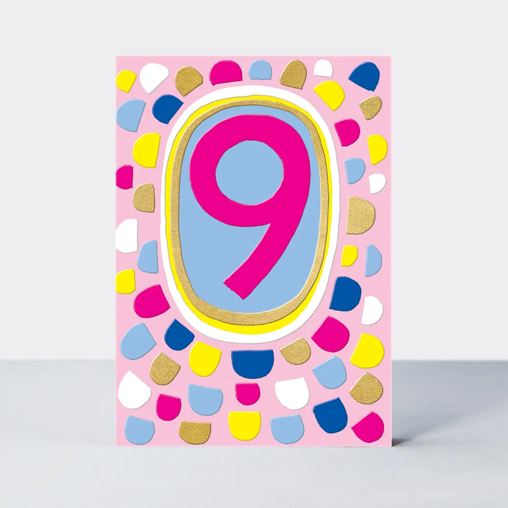 Colorful Number 9th Birthday Card