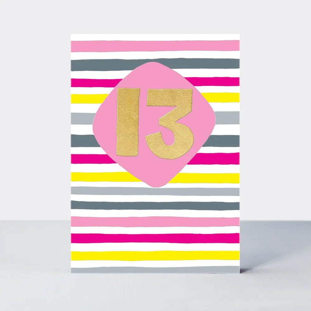Colorful Number 13 th Birthday Card