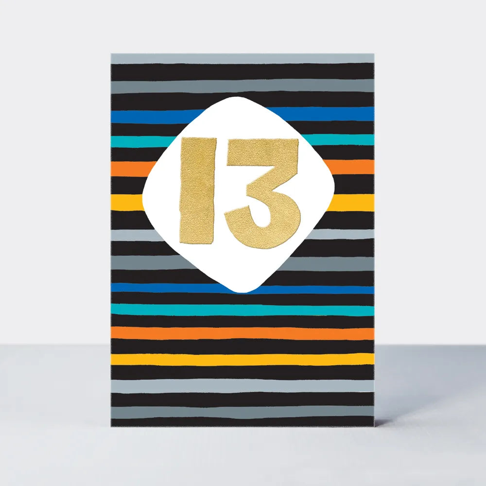 Colorful Abstract Number 13 Birthday Card