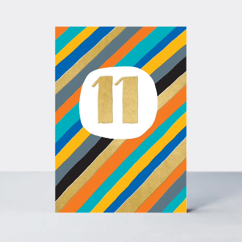 Colorful Abstract Number 11 Birthday Card