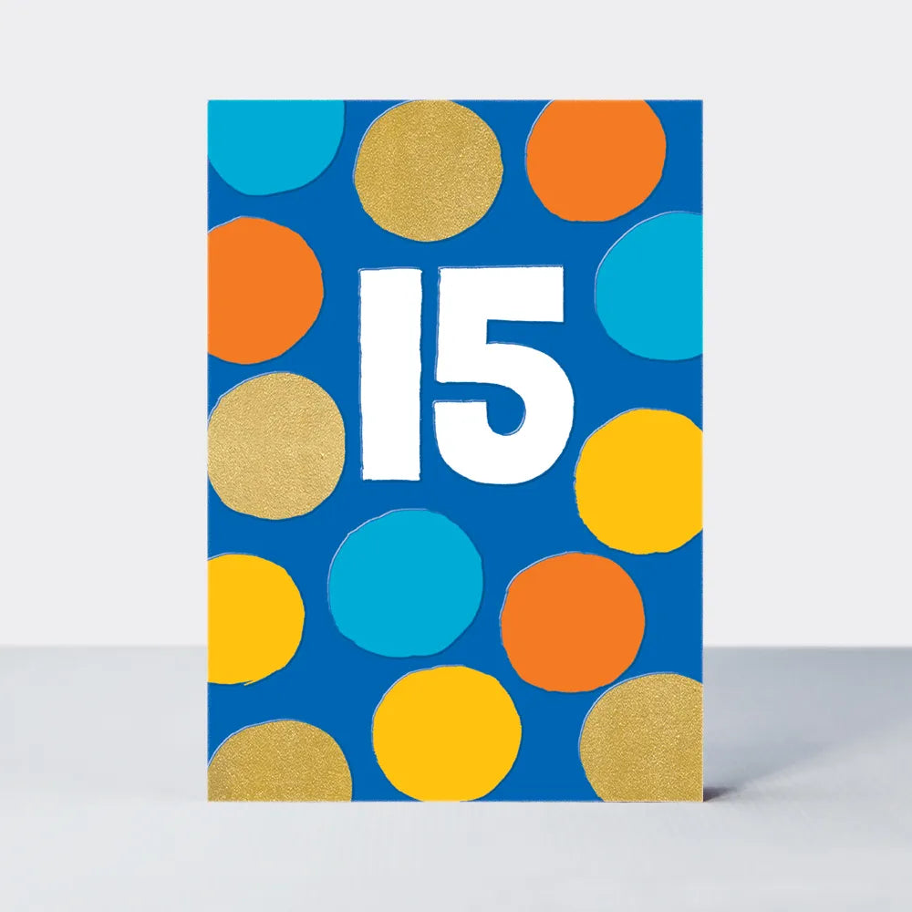 Colorful Abstract Number 15 Birthday Card