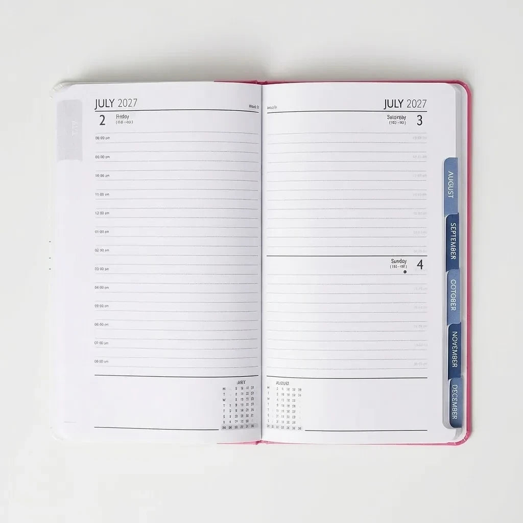 Diary with Floral Hummingbird Cover - one day a page saturday and sunday half day