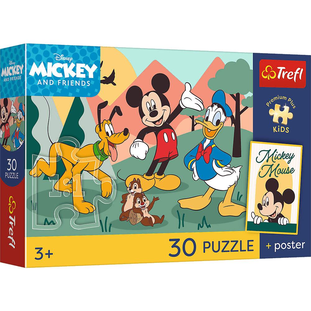 Disney Mickey and Friends 30-Piece Puzzle with Poster