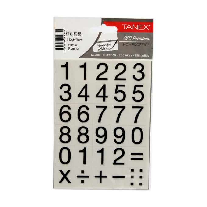 Sticker Numbers 2 Sheets The Same 20 Mm