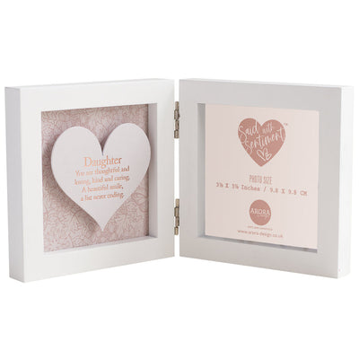 Sentiment Hinged Heart Frame – Daughter - 9.8 X 9.8 Cm