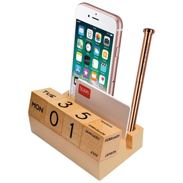 Wooden Calendar Mobile And Pen Holder