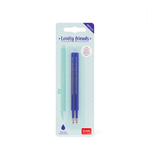 Legami Set of 2 Gel Pen Refills - Lovely Friends Blue Ink 0.5mm
