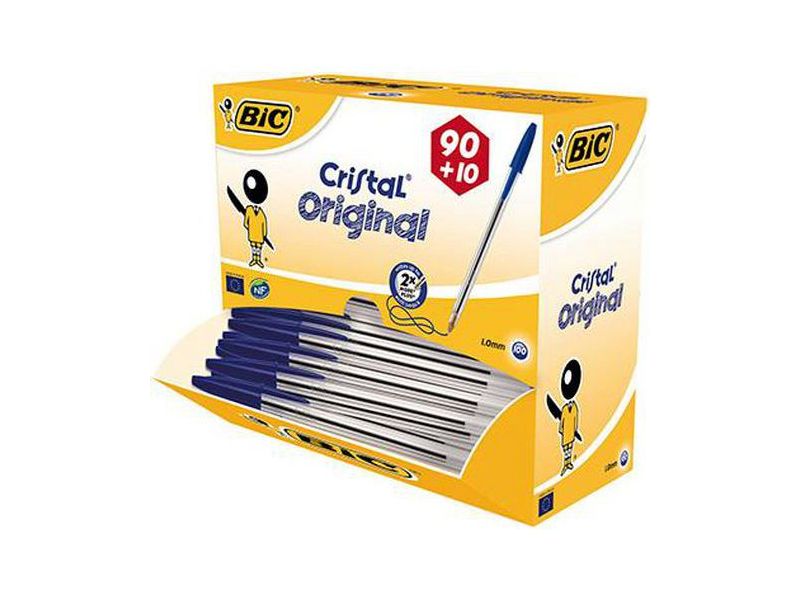 Ballpen Bic Cristal Medium 1.0Mm - Blue 90+10 Free
