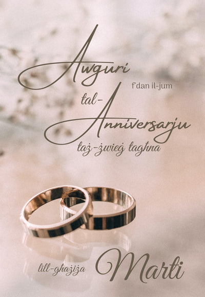 Anniversarju Taż-Żwieġ Tagħna Lill-Għażiża Marti
