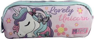 Lovely Unicorn Pencil Case with 2 Zippers