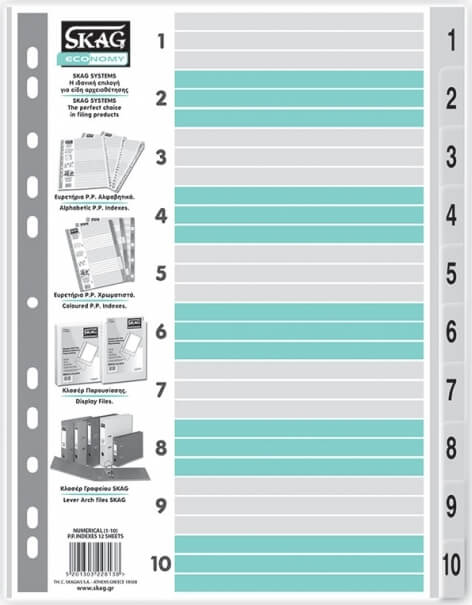 Plastic 1 - 10 Dividers