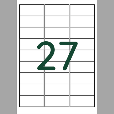 Lables - 27 lables on A4 sheet 7x3cm - 1 box x100 sheets