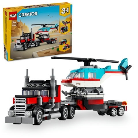 Lego Flatbed Truck With Helicopter - 31146