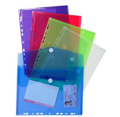 Velcro A4 Punched Document Folder