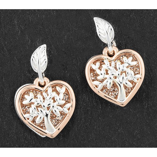 Tree Of Life 2 Tone Sparkle Earrings