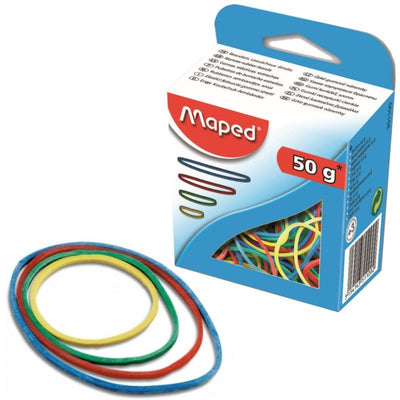 Colour Rubber Bands 50G Assorted Colours And Sizes