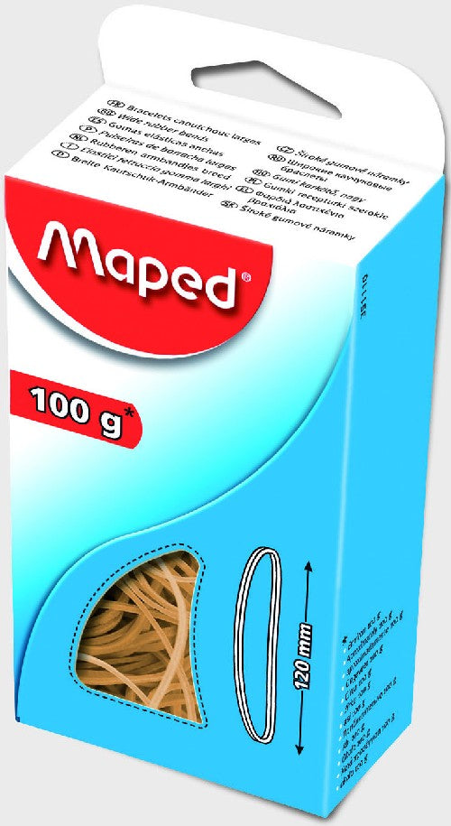 Narrow Light Brown Rubber Bands 100G 120mm