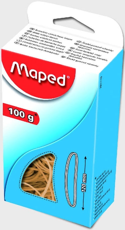 Narrow Light Brown Rubber Bands 100G 120mm