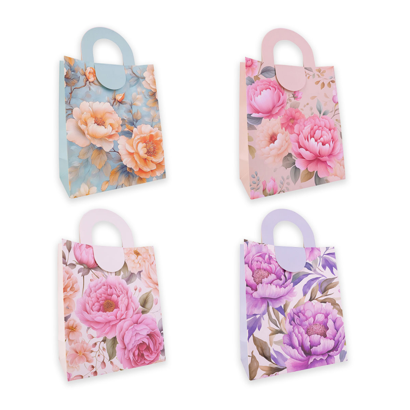 Gift bag FLOWERS - 15 x 8 x H17cm - 1 bag