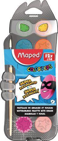 Watercolour Palette With Brush X12 Colour Peps