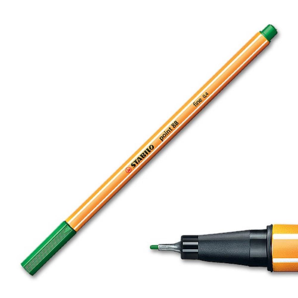 Caneta Hidrografica Verde Oliva 0,4Mm Point 88 1 Un Stabilo