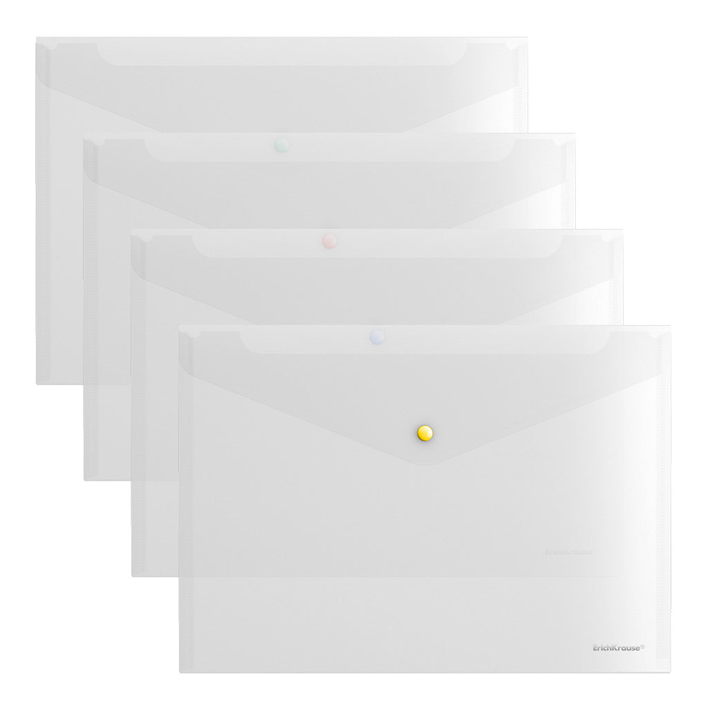 Button Plastic Envelope Folder A4 Tranperant